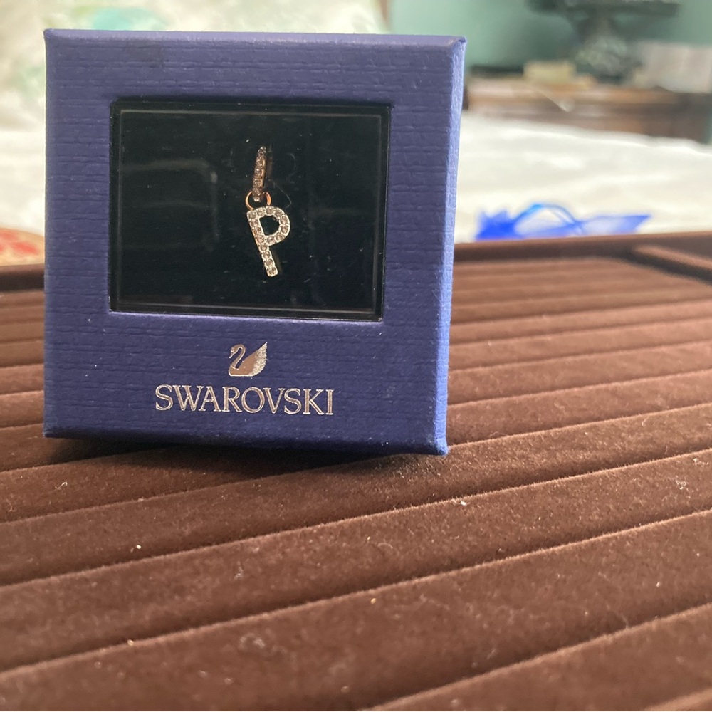 Swarovski Gold and Silver 'P' Necklace Pendant